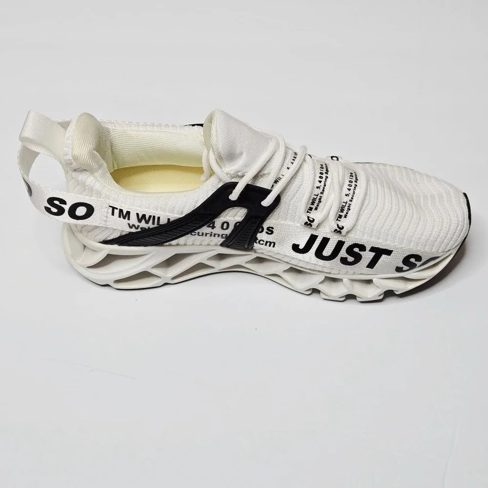 Just So So Women's White Black Fashion Gym Sneaker Shoes Sz 38 US 7.5/8